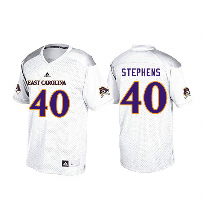 Men #40 Chad Stephens ECU Pirates College Football Jerseys Sale-White